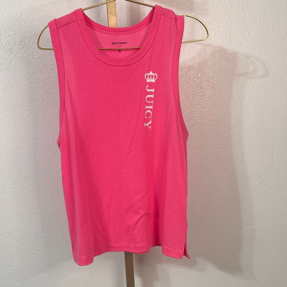 Juicy Couture Sport- Hot Pink Sleeveless Logo Tank- Large